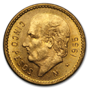 1955 Mexico Gold 5 Pesos VF/XF 1955 Mexico Gold 5 Pesos VF/XF